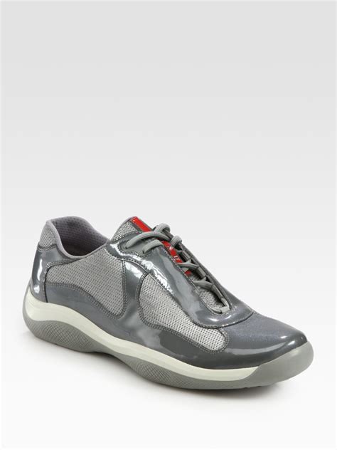 mens grey prada sneakers|red and grey prada sneakers.